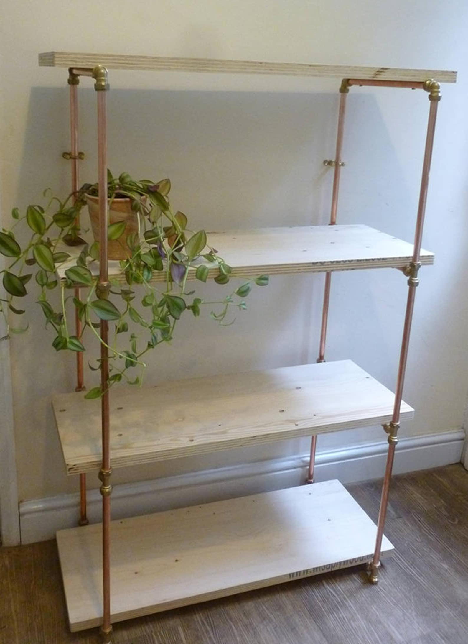 Industrial Copper Pipe Shelving Unit Shelves Bookcase Pipe Etsy