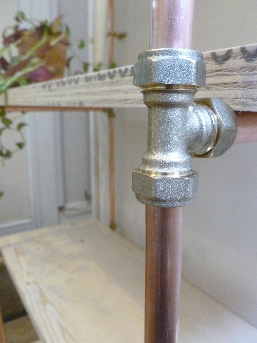 Industrial Copper Pipe Shelving Unit Shelves Bookcase Pipe Etsy