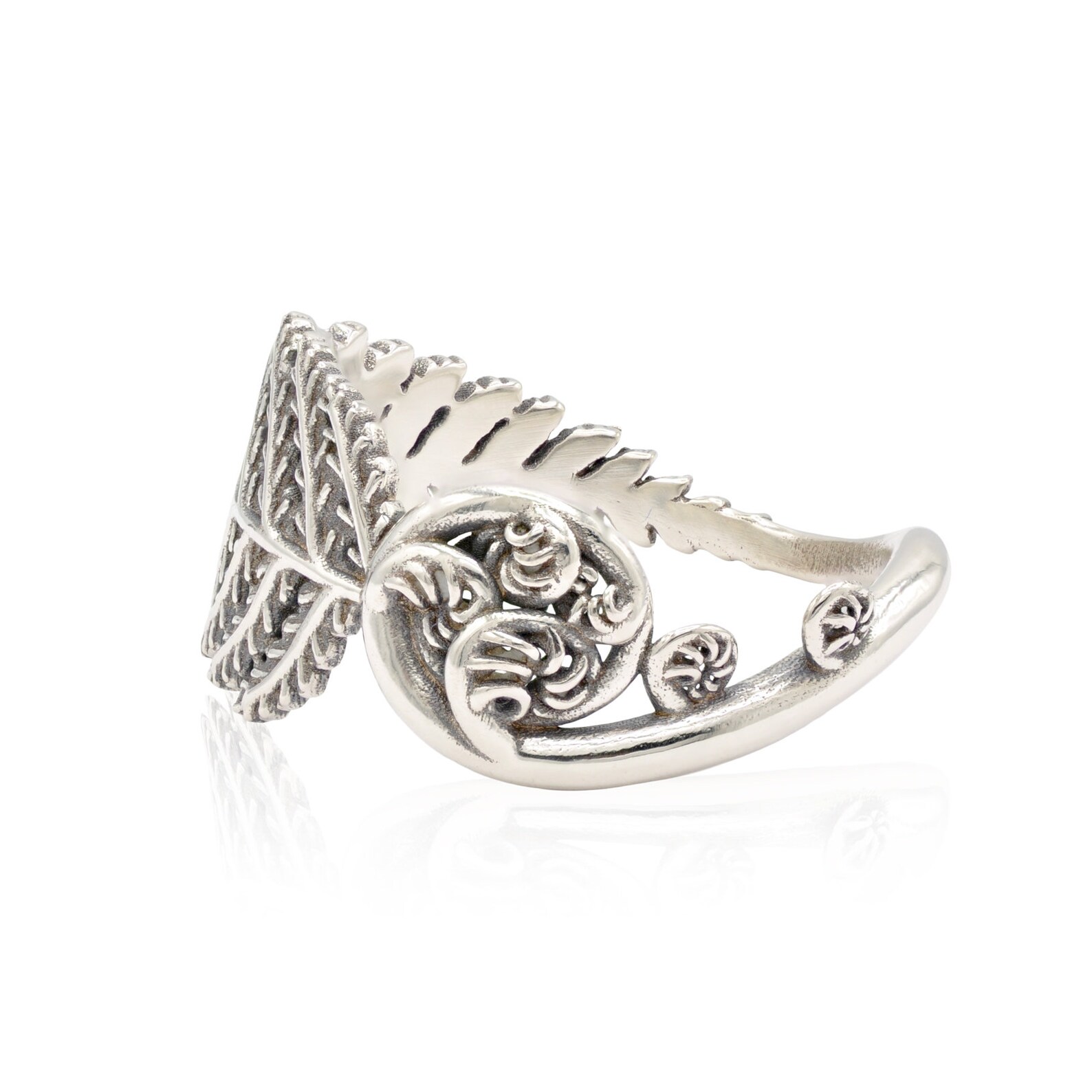 Silver fern ring plant jewelry botanical ring design fern Etsy
