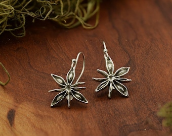 oorbellen steranijs, illicium verum, plantensieraden, anijssieraden