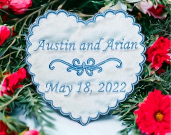 Something Blue Satin Wedding Dress Label, Customized Wedding Dress Patch, Something Blue for Bride, Wedding Gift
