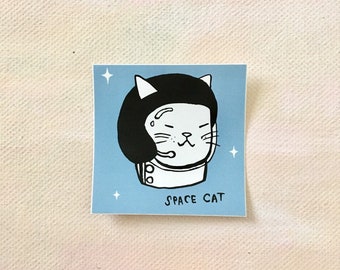 Space Cat Vinyl Sticker by Komopoko