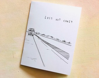 Lost Out Coast - Wanderlust Art Photo Zine by Komopoko, Road Trip Photography, Line Drawings