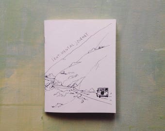 Sentimental Journey - Wanderlust Art Photo Zine by Komopoko, Road Trip Photography, Line Drawings
