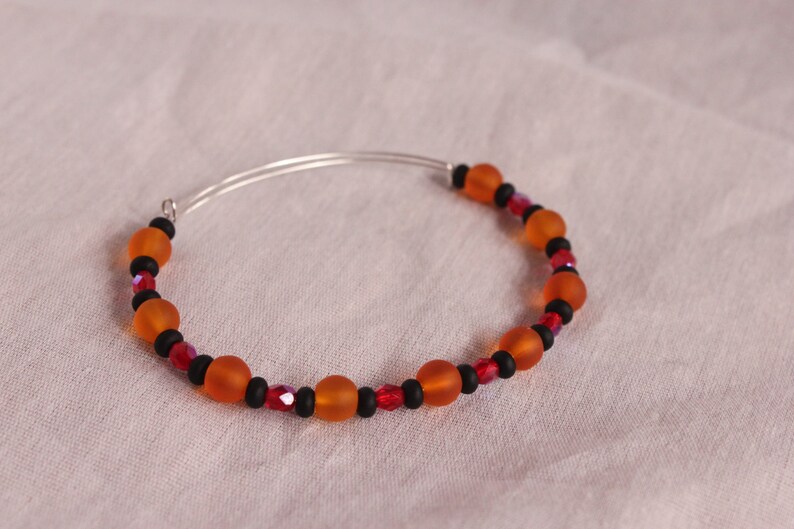 Autumn Glass Memory Wire Bracelet