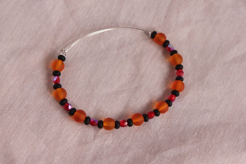 Autumn Glass Memory Wire Bracelet
