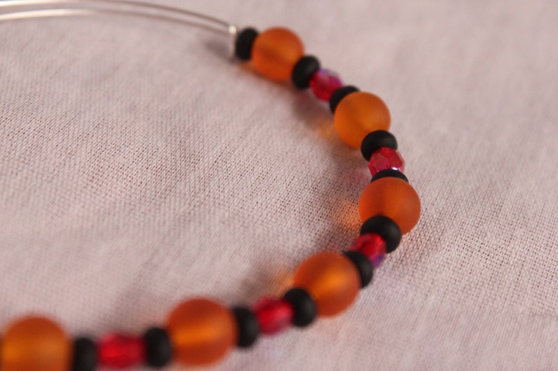 Autumn Glass Memory Wire Bracelet