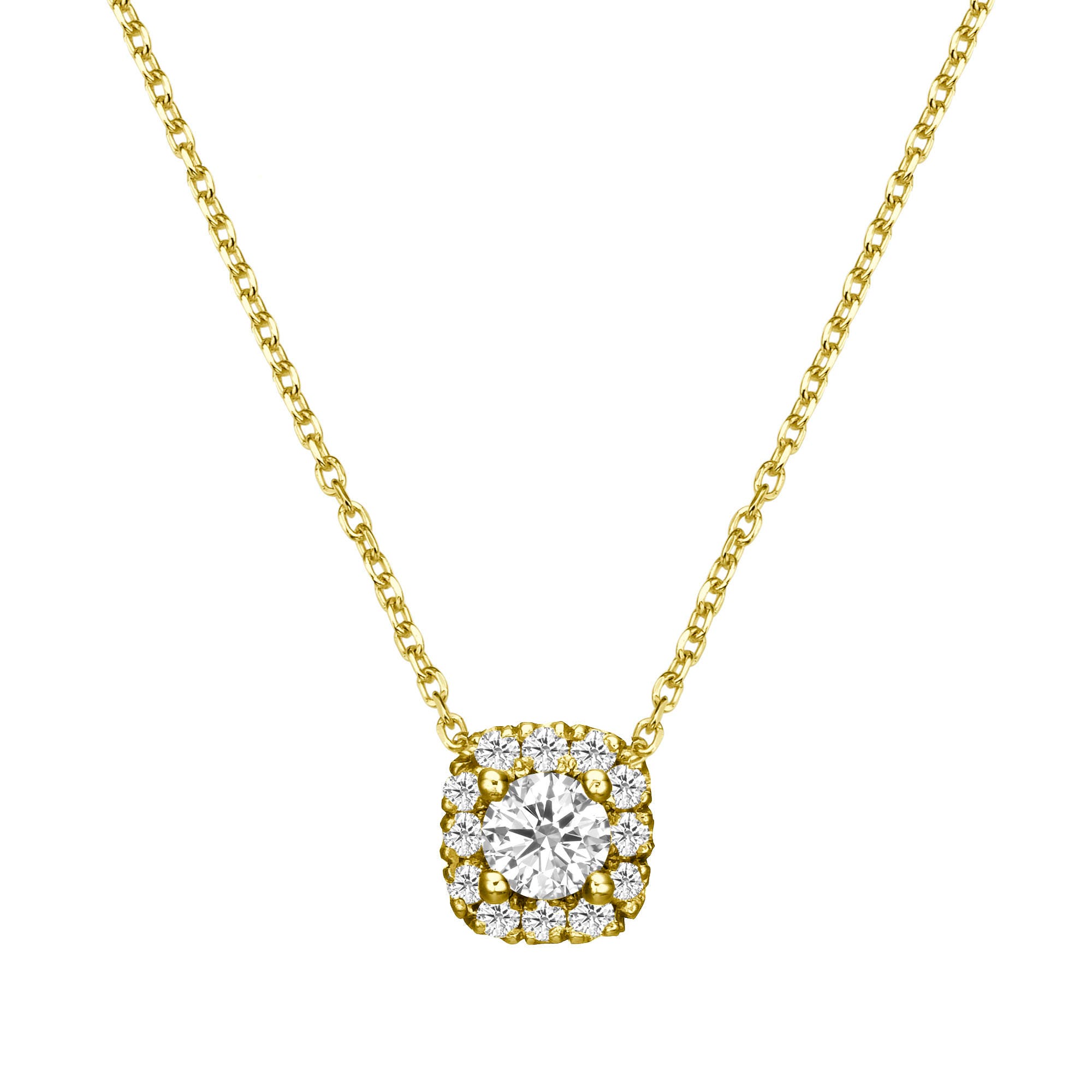 Diamond Necklace Layering Gold Necklace Diamond Pendant | Etsy