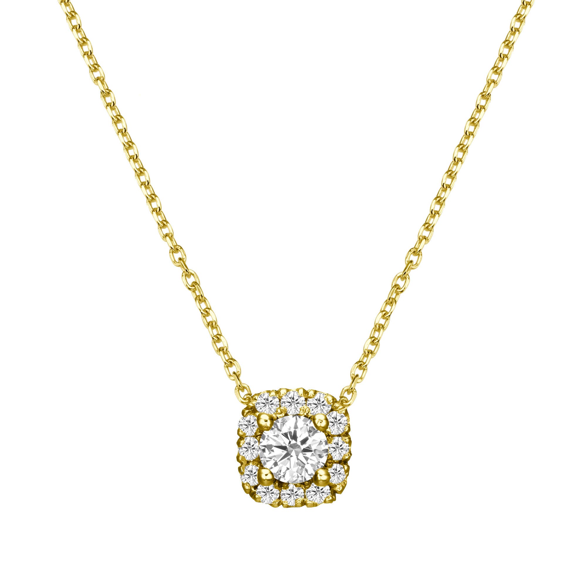 Diamond Necklace Layering Gold Necklace Diamond Pendant Etsy