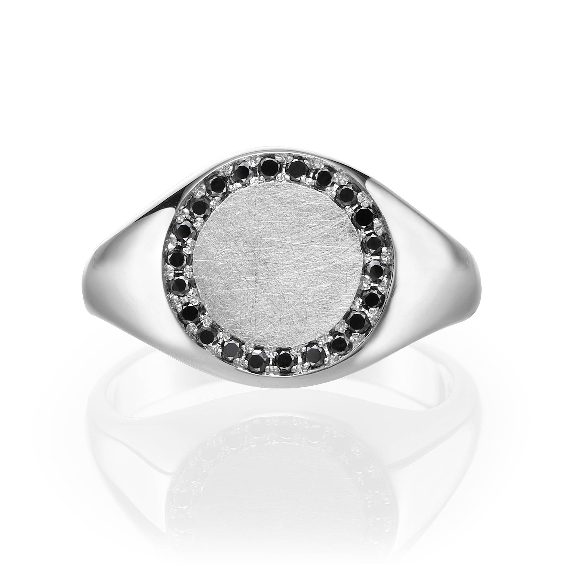 Black Signet Ring. Gold Signet Ring. Black Diamond Ring. | Etsy