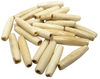 Antique White Bone Hairpipe Beads Genuine Water Buffalo Bone Beads 50 or 100 Beads | 1" Long