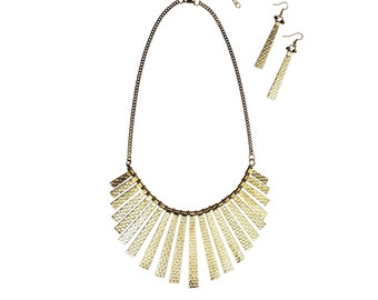 bib necklace online Alloy Metal Bohemian Tribal Statement Collar Fringe Bib Necklace African Jewelry