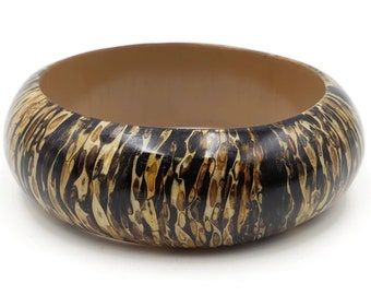 Chunky Wood Bangle Bracelet Lacquered Resin Wooden Bangles Natural Jewelry 90001