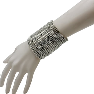 Silver Snake Bracelet, Beaded Snake Bracelet Cuff, Memory Wire Bracelets  for Women, Serpent Bangle 