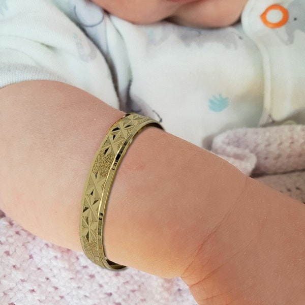 Infant/Toddler Real Gold Plated 2 Pcs Bangle Bracelet Set