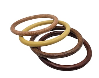 Set of 4 Wooden Bangles - Hand-crafted Jewelry