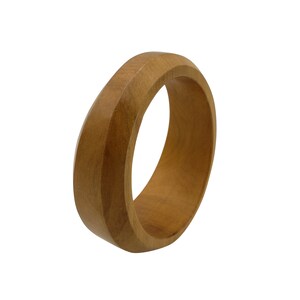 Wood Bangle Bracelet Chunky Wooden Faceted Wooden Bangles Bracelet image 3