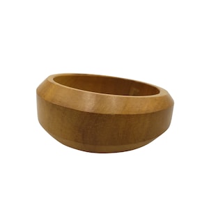 Wood Bangle Bracelet Chunky Wooden Faceted Wooden Bangles Bracelet image 1