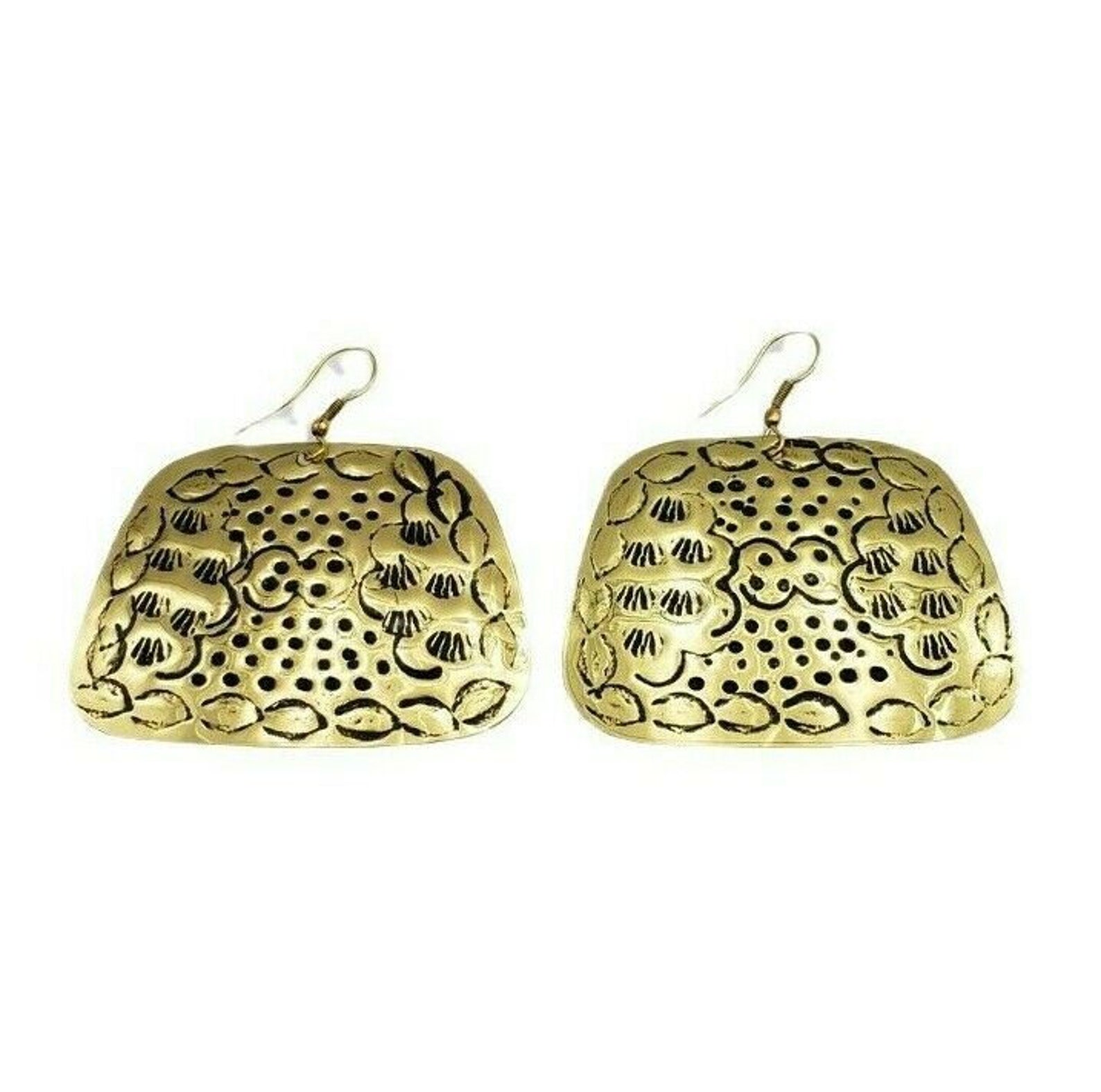ETCHED MOTIF NECKLACE GOLD BRASS