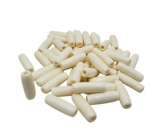 Buffalo Bone Hair Pipe Beads |  1" [ White, Tea Stained, Brown ,Black ]