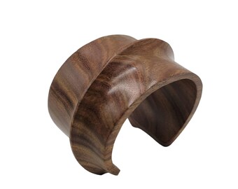 Houten manchetarmband Dikke houten armband Gesneden houten manchetarmband