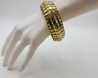 Brass Bangle Bracelet-Elegant Rustic Wavy Design