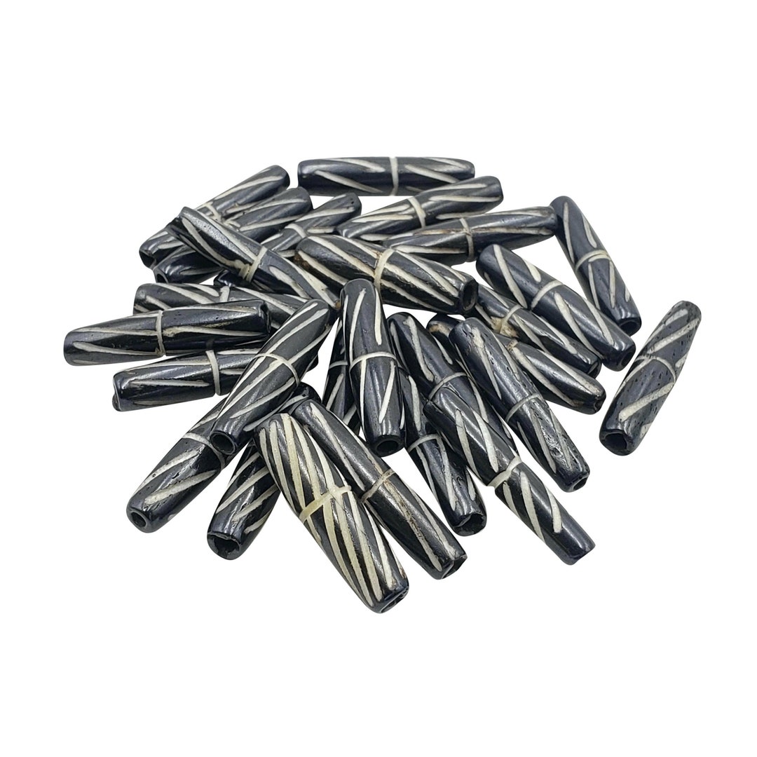 Black Buffalo Bone Hair Pipe Beads Genuine Water Buffalo Bone Beads