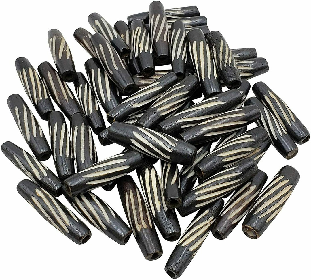 Spiral Carved Buffalo Bone Hair Pipe Beads Etsy