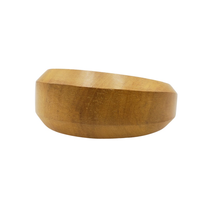 Wood Bangle Bracelet Chunky Wooden Faceted Wooden Bangles Bracelet image 2