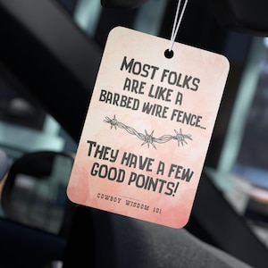Barbed Wire Car Air Freshener, Truck Decor, Car Scent, Air Freshener, Horse Owner, Horse Trainer, Horse Gift, Cowgirl Horse, Riding Horses