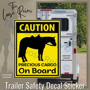 Horse Trailer Decal Sticker, Caution Precious Cargo Western Horse Decal, Horse Show Sticker, Horse Trailer Safety, Truck Decal, Farm Sign
