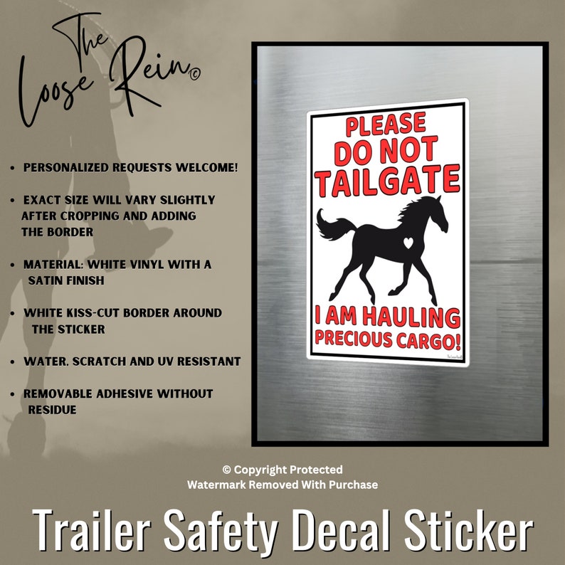 Horse Trailer Decal Sticker, Please Do Not Tailgate Horse Sticker ...