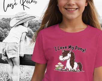 I Love My Pony - Youth Unisex Horse T-shirt, Horse Girl Shirt, Horse Gift, Pony Love, Gift for Horse Owner, Horse Show Shirt, Pony Gift