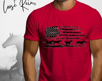 Freedom Reins - Flag Horse Unisex T-shirt