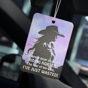 Riding Horses Car Air Freshener, Truck Decor, Car Scent, Auto Air Freshener, Horse Owner, Horse Trainer, Horse Gift, Cowgirl and Horse