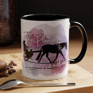 Pleasure fahrendes Pferd weiblich 330 ml. Kaffeetasse, Pferdeliebhaber Geschenk, Warenkorb Pferd Becher, Pferdetrainer Geschenk, Reiter Geschenk, Pferdewagen Klasse
