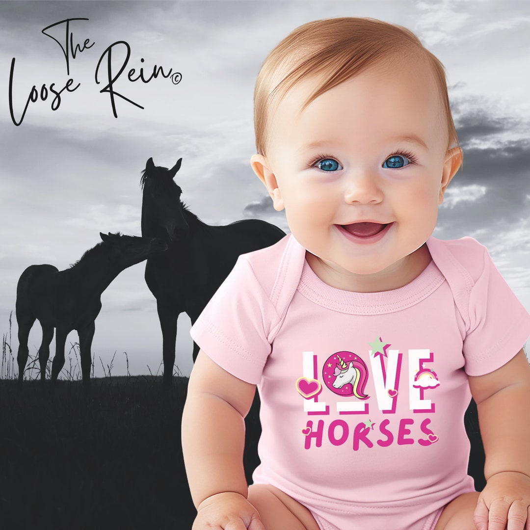 Love Horses Infant Jersey Bodysuit Horse Girl Onesie Baby Etsy
