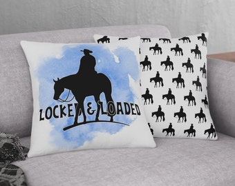 Locked and Loaded - Western Pleasure Horse Waterproof Pillow, Horse Gift, Western Horse, Show Horse Gift, Pleasure Horse, Horse Decoration