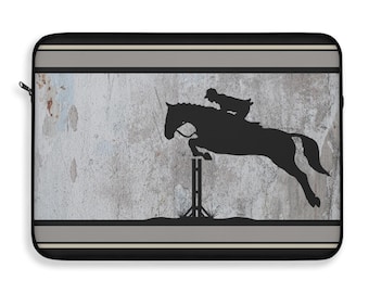 Hunter Jumper, Jumping Horse, Rustic Laptop Sleeve, Horse Owner, Horse Trainer Gift, Horse Show Registration Papers, Horse Gift, Equestrian