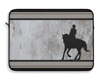 Dressage Horse, Rustic Laptop Sleeve for Horse Owner, Horse Trainer Gift, Horse Show Registration Papers, Horse Gift, Grand Prix, Equestrian