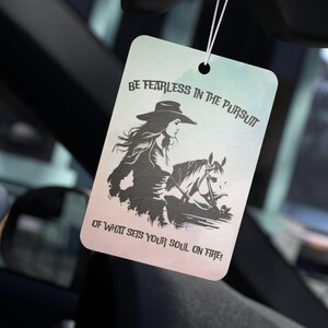 Fearless Cowgirl Car Air Freshener, Truck Decor, Car Scent, Auto Air Freshener, Horse Owner, Horse Trainer, Horse Gift, Cowgirl and Horse