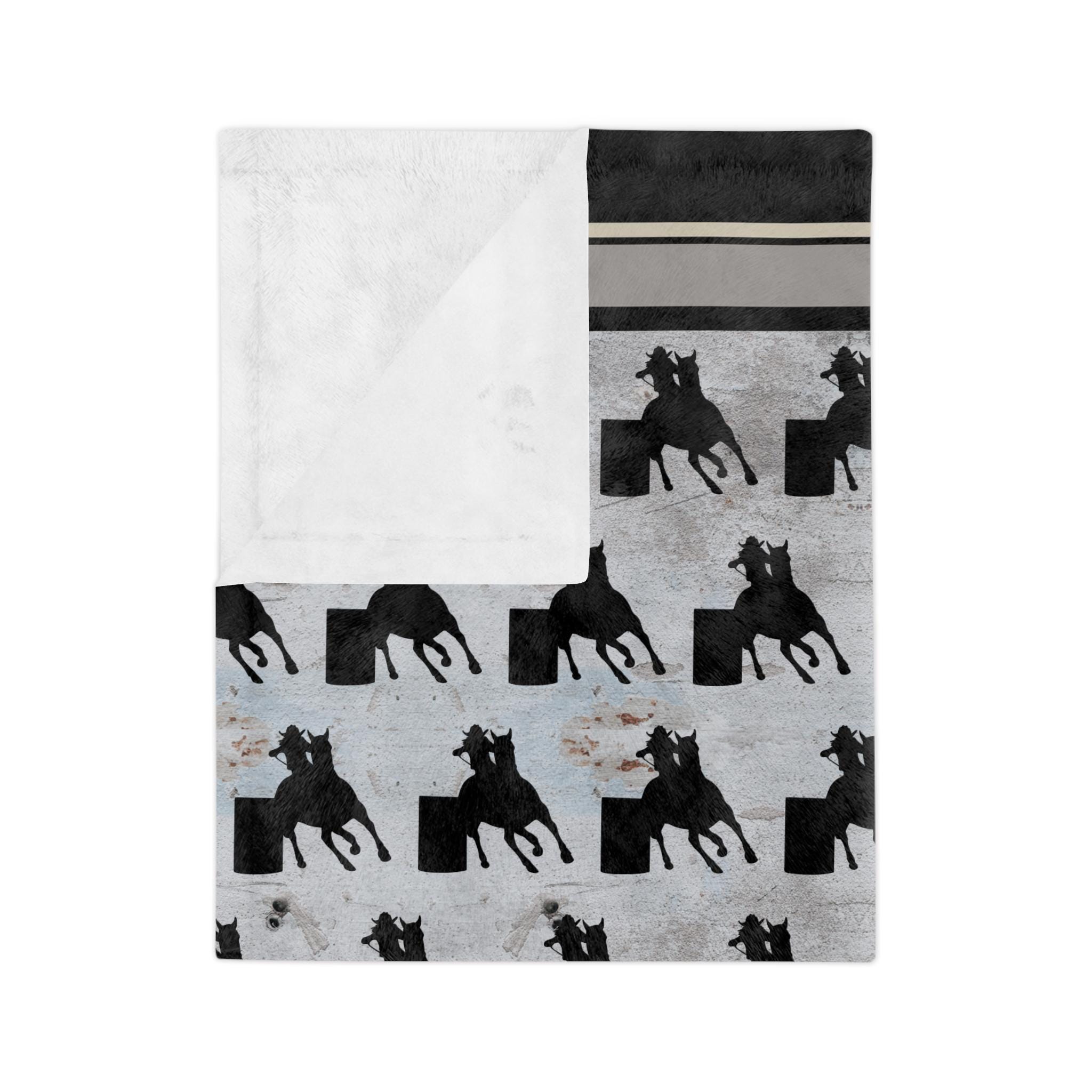 Barrel Racing Horse Velveteen Blanket, Horse Owner Gift, Equestrian ...