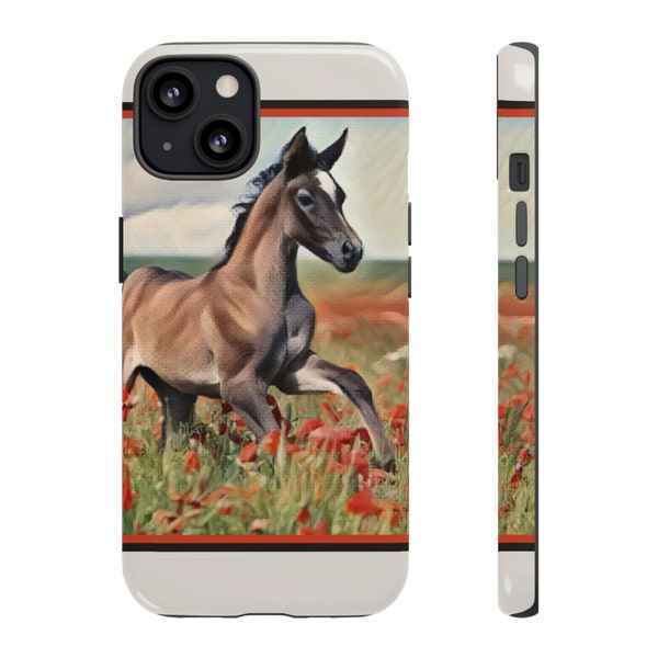 Fancy veulen - stoere telefoonhoes, paardenliefhebbers mobiele telefoonhoes, cadeau voor paardeneigenaar, paardencadeau, paardenveulen mobiele telefoonhoes