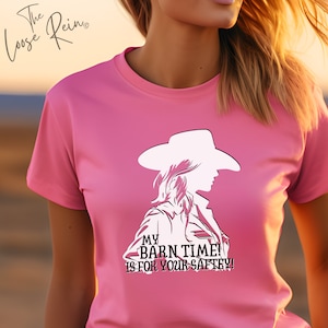 My Barn Time Is For Your Safety! Unisex Horse Shirt, Rodeo Shirt, Horse Shirt, Gift for Horse Owner, Cowgirl Horse T-shirt, Horse Barn Tee