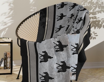 Hunter Horse Velveteen Blanket, Horse Owner Gift, Horse Trainer, Amateur Horse, Youth Horse, Horse Blanket, Huntseat Equitation Horse