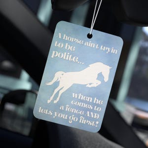 Jumping Horse Car Air Freshener, Truck Decor, Car Scent, Horse Trainer Gift, Horse Gift, Best Friends, Hunter Jumper Horse, Hunter Hack Gift