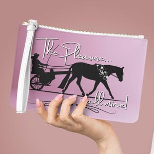 プレジャードライブ (F) 馬用フェイクレザークラッチバッグ、馬の飼い主、馬のトレーナーへのギフト、馬へのギフト、乗馬の友人、カート馬、バギー馬
