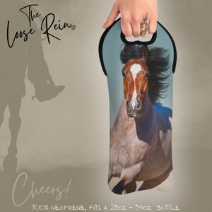 Regal Roan - Pferd Wein Einkaufstasche, Bier Caddy, Champagner Geschenk für Pferdebesitzer, Pferd Getränketräger, Roan Horse Tote für besondere Anlässe