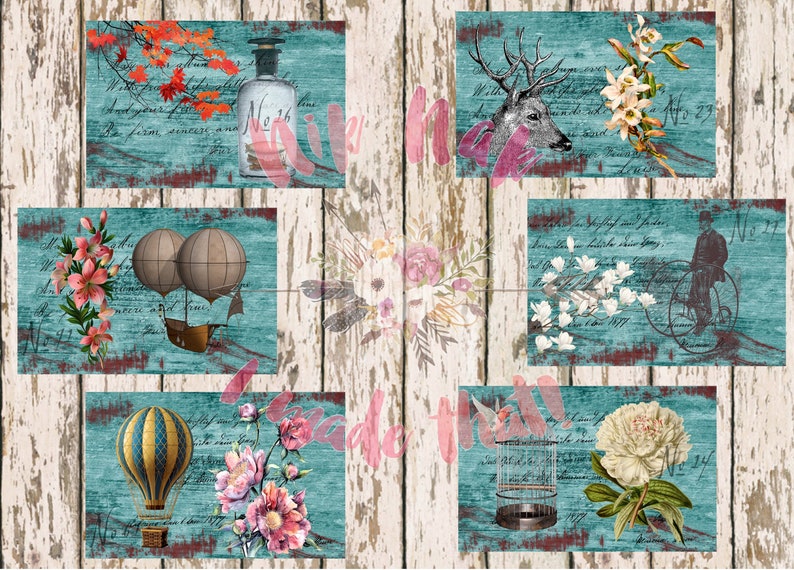 Digital Download Journaling Paper Craft Instant Download DIGITAL PRINTABLE TAGS Scrapbooking Collage