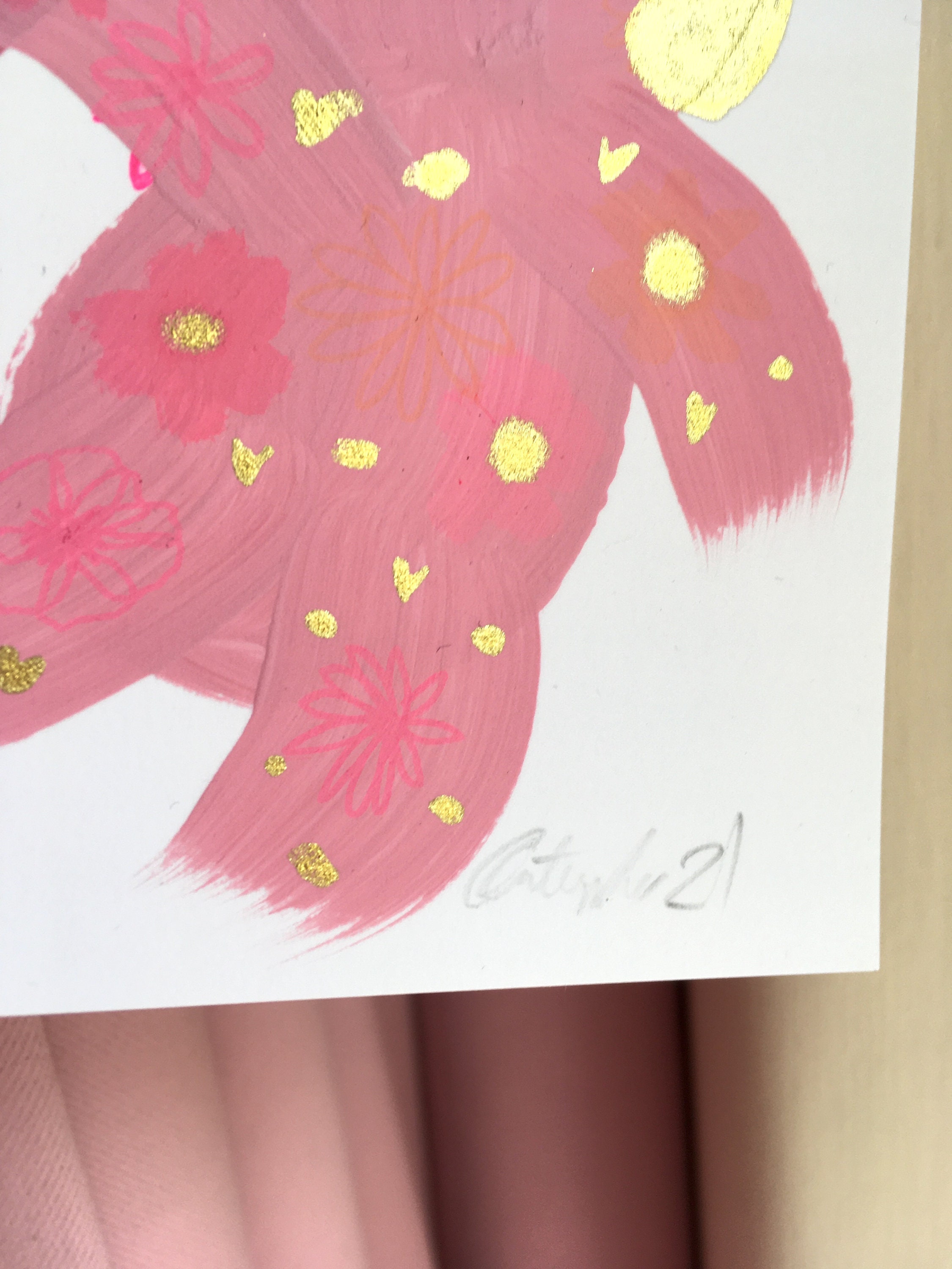 Mother & Baby Painting A6 / Hand Painted / Gift For Mom / | Etsy